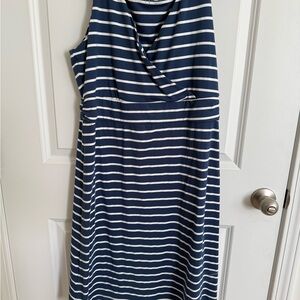 Navy and White Striped Eddie Bauer Sleeveless Dress